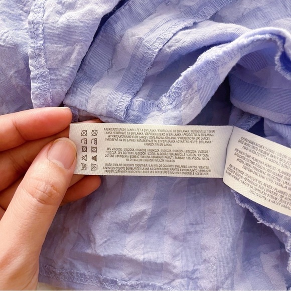 Primark Cropped Blouse Womens Size 2 Lilac Puff-Sleeve Off-Shoulder Soft Casual - Picture 10 of 11